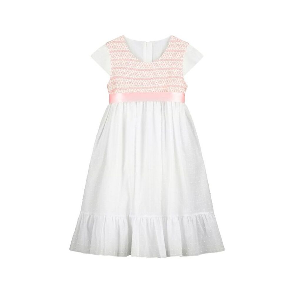 Holly Hastie Girls  Poppy Embroidered Smocked Dress, White